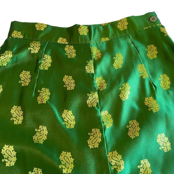 EUC Green and Gold Indian Print Pants - Picture 2 of 10